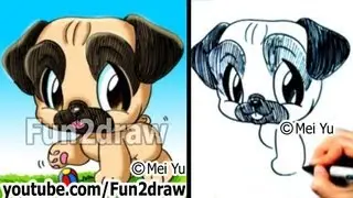 Pug puppy - How to Draw a Dog - Fun Things to Draw - Fun2draw | Online Drawing Courses