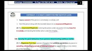CrPC – PREVENTION OF OFFENCES (CHAP VIII) | Code of Criminal Procedure 1898 | EO, IO PERA | Khalil