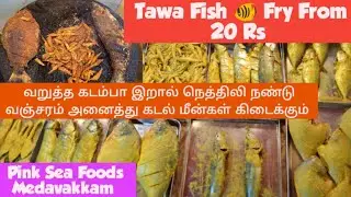 Tawa Fish Fry From Just 20 RS | Pink Sea Foods Medavakkam | VJVijay Vlog