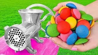 EXPERIMENT COLORFUL BISCUITS VS MEAT GRINDER