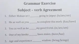 Subject - verb agreement | English grammar exercise | Diligent Shiksha Point |
