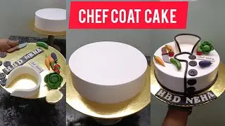 chef coat cake  semi fondant chef coat birthday cake chef easy vegetable decorations  #chef #viral