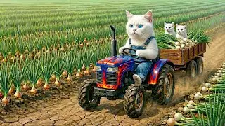 😿LITTLE CAT'S ONION NIGHTMARE! 🧅 FARM HARVEST & ASMR COOKING SOUP FUNNY MOMENTS🚜