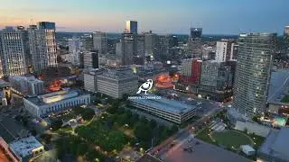 Nashville Skyline Drone Video &ndash; Backside View at Golden Hour
