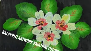 Primrose acrylic painting | onestroke step by step painting tutorial | DIY | easy painting technique