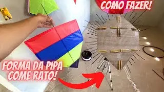 FIZ UMA FORMA DA PIPA COME RATO DE 55cm/-como fazer pipa fácil!!!