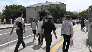 HIroshima:  The City Today, in 2011, Rebuilt.  Walk over the Motoyasu River
