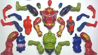 Merakit superhero, Hulk smas, captain Amerika, Spiderman, Hulk blaster, toys 
