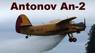 Antonov An-2 drops water like a water bomber, Airshow Chotebor 2019