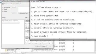 how to lock drives without any software in windows xp or seven.