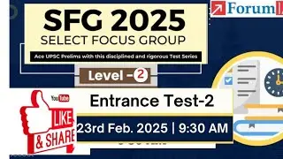 ForumIAS 📚SFG Test Series SCHEDULE Entrance test  prelims 2025
