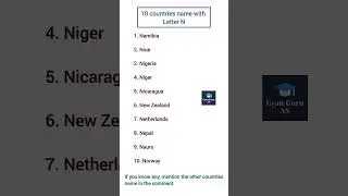 10 Countries name with letter 'N'...
