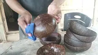 polishing Coconut shell Bowl Using BeeWax