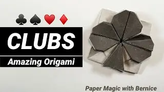 Playing Card Symbol CLUBS Tutorial &clubs;️ | Origami Card Games Clubs | Origami Clubs