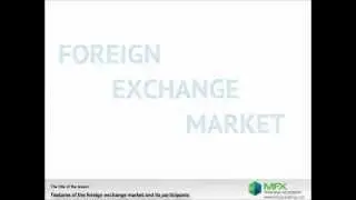 Lesson 01   Features of the foreign exchange market and its participants