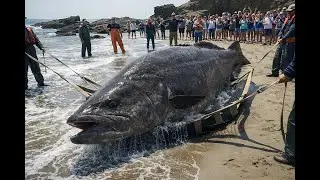 Massive Black Cod (Sablefish) Dockside Moment &mdash; Net Lift, Crowd Reaction, Unreal Close-Up