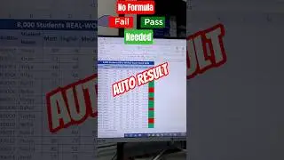 Excel Result Sheet Trick | Pass 🔴 Fail 🟢 Auto Result | Conditional Formatting Trick  #excel