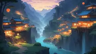 🧘 Relaxing River in Mountain Village | Calm Water Sounds for Meditation 🌙