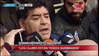 Maradona luego de la reuni&oacute;n en AFA, en 