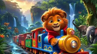 🦁 Lion Cub Jungle Train Adventure | Kids Animation Video Song  | Fun Folk Tales | Toddlers Song 🚂🌈🎊