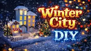 HandMade Winter Wonderland Miniature Town with Cozy Lights and Festive Details DIY