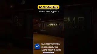 polimer lambri &uuml;zerine gold alucorbond harf kesim #shots #sign #car #shadow #light #shortvideo #reel