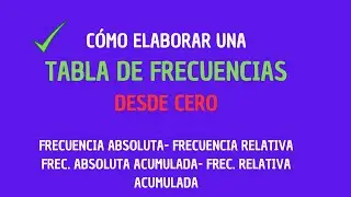 COMO ELABORAR UNA TABLAS DE FRECUENCIAS (Estadística descriptiva)