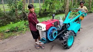 How to A Power tiller Diesel Engine starting techniques idea | Amazing machine start