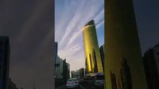 Beautiful Golden Skyscraper in Abu Dhabi UAE #shorts #abu_dhabi  #dubai #uae
