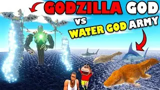 GODZILLA GOD vs WATER GOD BOSS UNITS SHINCHAN and CHOP in ANIMAL REVOLT BATTLE SIMULATOR