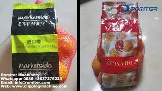 Automatic Citrus Fruit Tubular Net Bag Heat Sealing Packing Machine with Thermowelding Function