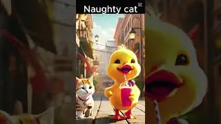 Naughty Cat dring jus duck😭😭😭 #duckfunny #cuteanimals #shorts #sadduck #sad