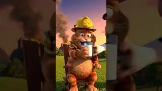 Naughty Cat Starts Fire&hellip; Then Becomes a HERO ! 😂🐱🚒 #cat #animation