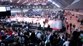 2 shots, view from stands