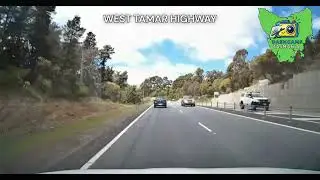 WRONG SIDE OF THE ROAD - West Tamar Highway. No registration plate.