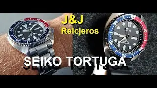 SEIKO TORTUGA,SRPE95K1.SEIKO TORTUGA PEPSI,Seiko Tortuga SRPE95K1 Pepsi correa Silicona en ESPAÑOL,.