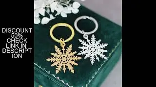 Chandler Stainless Steel Unique Snowflake Key Chain Winter Snow Pendant Key Chain Winter Jewelry Gif