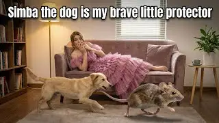 Brave Simba the dog protects his owner from a rat