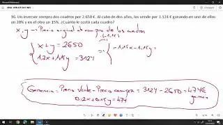 VÍDEO 27 - SOLUCIONES DE LOS EJERCICIOS (PROBLEMAS DE ECUACIONES Y DE SISTEMAS DE ECUACIONES)