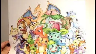 Speed Drawing: Pok&eacute;mon 1. Generation Part 2