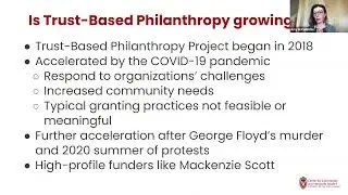 Trust Based Philanthropy and Shifts in Giving Process