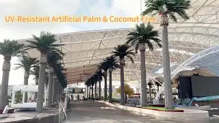 Outdoor UV-Resistant Artificial Palm & Coconut Trees Landscaping for Playground, Hotel, Villa, Mall
