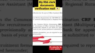 My IBPS RRB CLERK 2023 Ducomente Verification Mail || #ibpsrrbclerk2022 #ibpsrrbpo