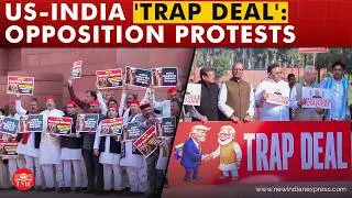 Opposition staged protests outside parliament, demand statement on concessions in US-India deal