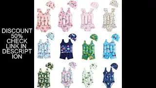 Children's Buoyancy Swimsuit One-piece Swimsuit for Kids Floating Rash Guards Cartoon Print Girls Bo