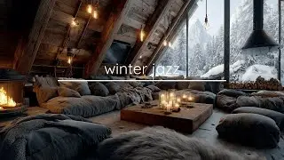 Winter Cabin Lounge ❄️✨ Soft Lights & Relaxing Jazz | Cozy Winter Jazz Ambience