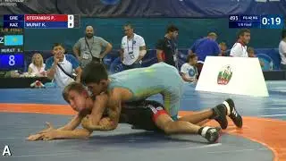 1/8 FS - 42 kg: K. MURAT (KAZ) df. P. STEFANIDIS (GRE) by VSU, 10-0
