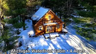 Michigan Waterfront Cabin On 4 Acres | MI Real Estate | 4 Season Vacations BnB Fully Furnished MI