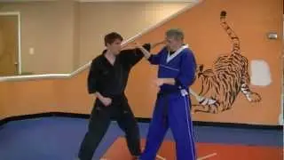 Shielding Hammer with extension - Kenpo self defense technique for a left hook