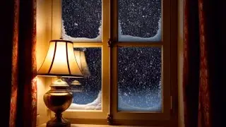 Snowfall Outside the Window ❄️ | Cozy Night Ambience & Relaxing Music